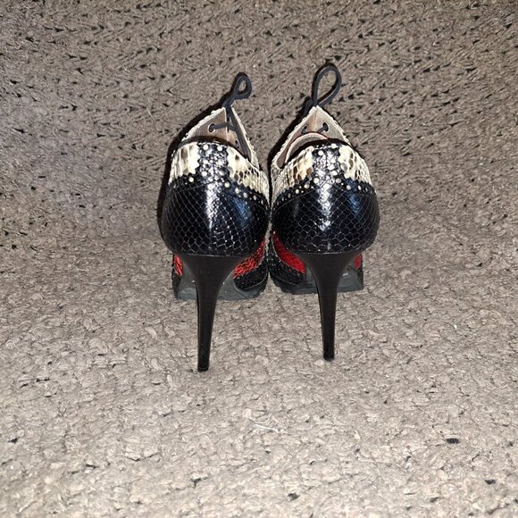 SPAZIOMODA BOLOGNA-ITALY-Multicolor Snakeskin/Croc Pattern-Stiletto-Sz 37/6.5-NM - Picture 6 of 8